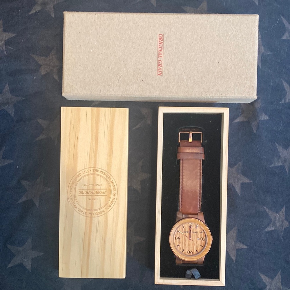 WHISKEY BARREL DIAL WATCH LEATHER BAND